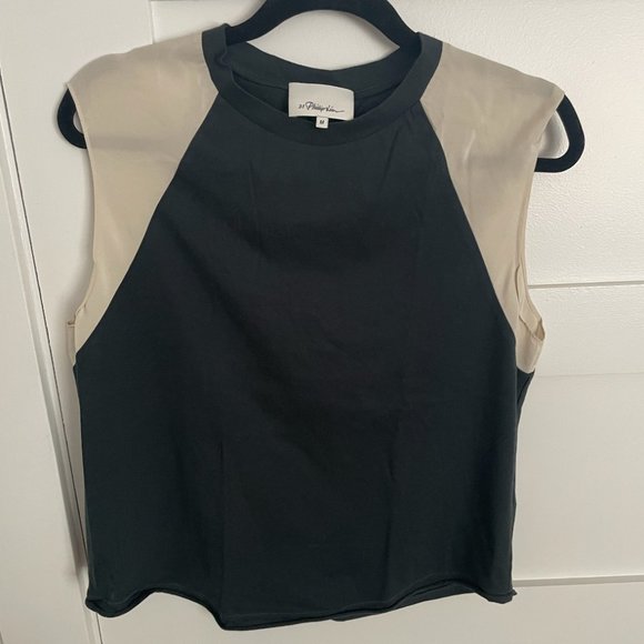 Phillip Lim Tee with Silk Sleeves - Size M - Picture 1 of 3
